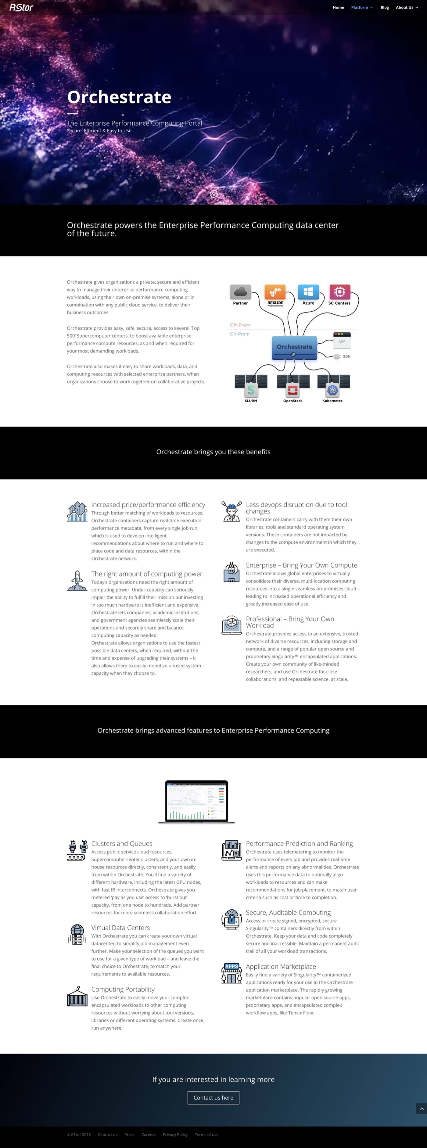 The Rstor website, full page